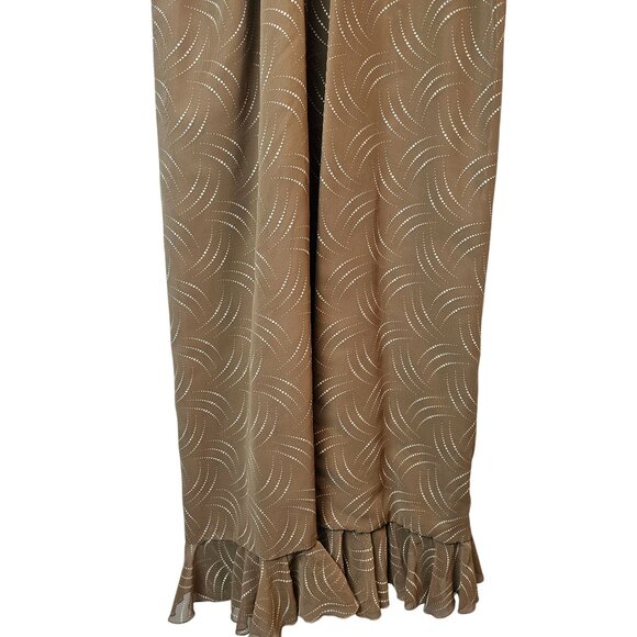 Vintage 1960's Kay Kipps New York Sheer Flowy Tan Polka Dot Evening Maxi Dress - Picture 8 of 10